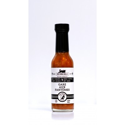 Hot Sauce - GARE AUX FANTOMES (Ghosts train station) - Super hot Pepper and Spices Hot sauce - Very  Hot very good
